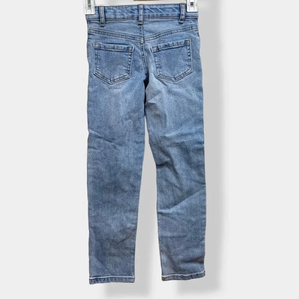 Cat & Jack Girls Floral Embroidered Button‎ Front Girlfriend Jeans